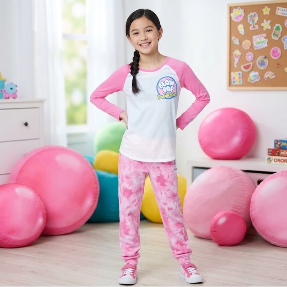 Justice girls t-shirt blow pop bubble gum lollipops candy Scented top new M, SM